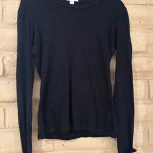 James Perse Elegant Navy Long Sleeve Top